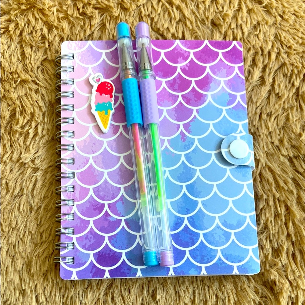 🆕 Mermaid Scale Notebook with Pens
